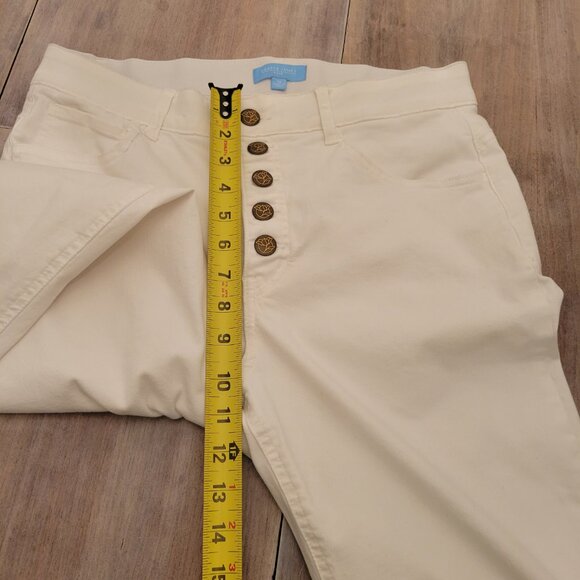 Draper James RSVP High Rise Straight Jeans Sz 12 Soft Cotton Button Fly - Picture 7 of 9